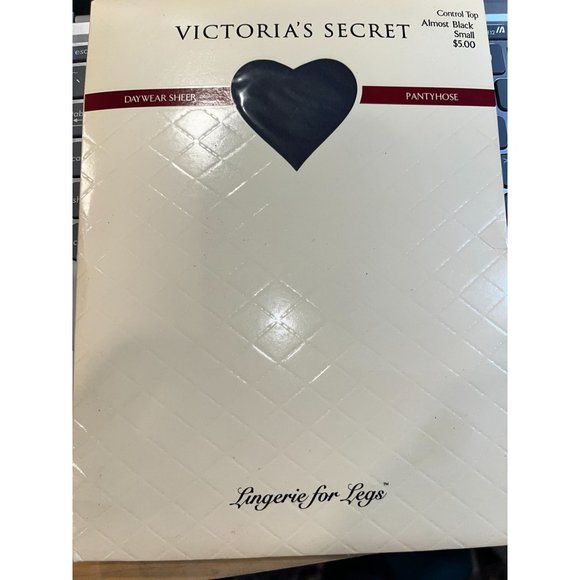 Victoria's Secret Control Top Almost Black Pantyhose Size Small NIP - Picture 1 of 2